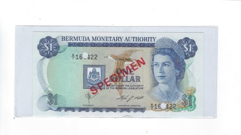 Bermuda $11984 Q. Elizabeth SPECIMEN P28s UNC.Br1z