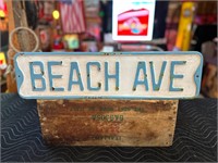23 x 6” Metal Beach Ave Sign