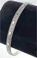 925 Silver Heart Bangle Bracelet, Danecraft