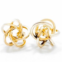 14k Yellow Gold Knotted Ribbon Earrings