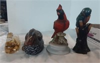 2 Bird Figurines and 2 Duck Figurines