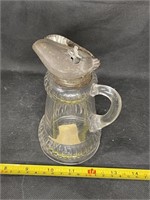 Antique Pitcher with Ornate Top & Molded Bottom