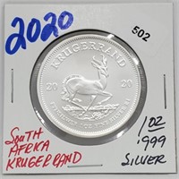 2020 1oz .999 Silver Krugerand