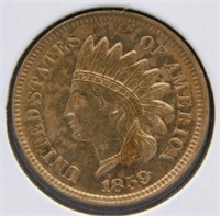 1859 Indian Head Cent, GEM BU.