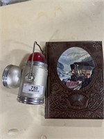 Old metal lantern - tractor book