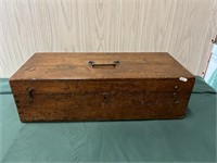 Primitive Wooden Chest with linens