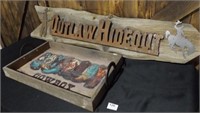 Outlay Hideout Sign & Cowboy Country Tray