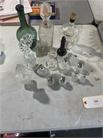 CRYSTAL AND GLASS DECANTERS AND PERFUME BOTTLES