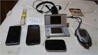 NINTENDO DS, 3 CELL PHONES, WATCH BAND, HEAD SET,