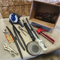 Drain snake, various tools, etc