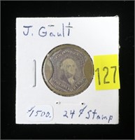 U.S. encased postage stamp "J. Gault" $.24