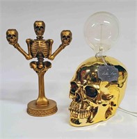 SKELETON CANDELABRA, SKULL LIGHT HALLOWEEN DECOR