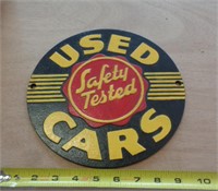 CAST IRON USED CAR SIGN 10" ACROSS