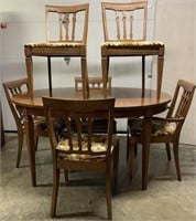 VINTAGE CHERRY DINING ROOM TABLE & 6 CHAIRS