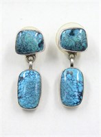 Sterling Silver & Sky Blue Turquoise Earrings