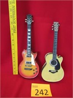 Two Miniature Guitar Wall Hanger Banks