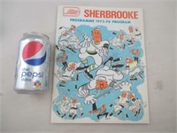 Programme de hockey Sherbrooke 1973-74