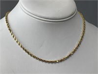 14KYG 20'' Diamond Cut Rope Necklace