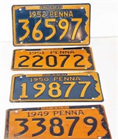 Pa License Plate Lots - 1940-1950's