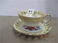 3 Footed Cup and Saucer Japan