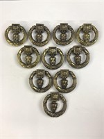(10) Keeler Brass Co, Drop ring pull handles 2