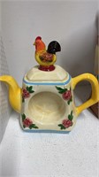 Vintage Rooster Candle holder teapot k