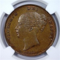 GREAT BRITAIN: 1854 Penny Trident  NGC MS64
