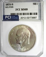 1972-S Silver Ike MS69 LISTS $3400