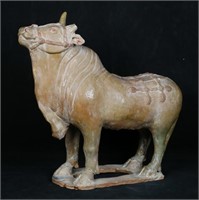 Chinese Tang Style Pottery Bull