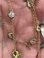Pretty Skinny Chain Necklace With Little Crystals