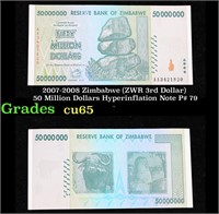 2007-2008 Zimbabwe (ZWR 3rd Dollar) 50 Million Dol