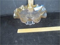 Footed Carnival glass bowl