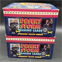 (J) Two 24ct Desert Storm Trading Cards Operation