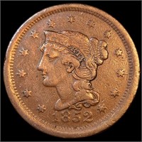 1852 Braided Hair Large Cent - Pretty VF
