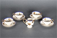 Edelstein Bavaria Hanagemail Gilded Tea Cups 9pc