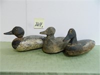 (3) Early Hand Carved Duck Decoys