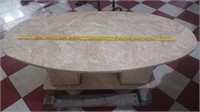 45x22x16 Marble 2 pedestal coffee table