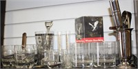 SHELF LOT OF BAR WARE