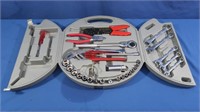 Tool Kit w/Sockets, Wrenches, Wire Stripper,