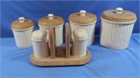 4 pc Canister Set & Matching S&P Shakers