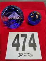 (2) 2000 Millenium Signed Paperweight (Caithness)