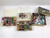 Assortment Of Sewing Thread in Organizers