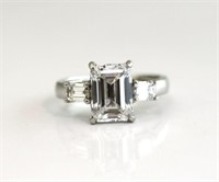Solid Platinum 3.55ctw Diamond Ring