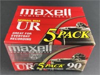 NEW 5 Pack Maxell Audio Cassettes