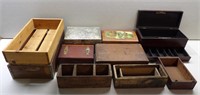 Lot of Old Wood Boxes