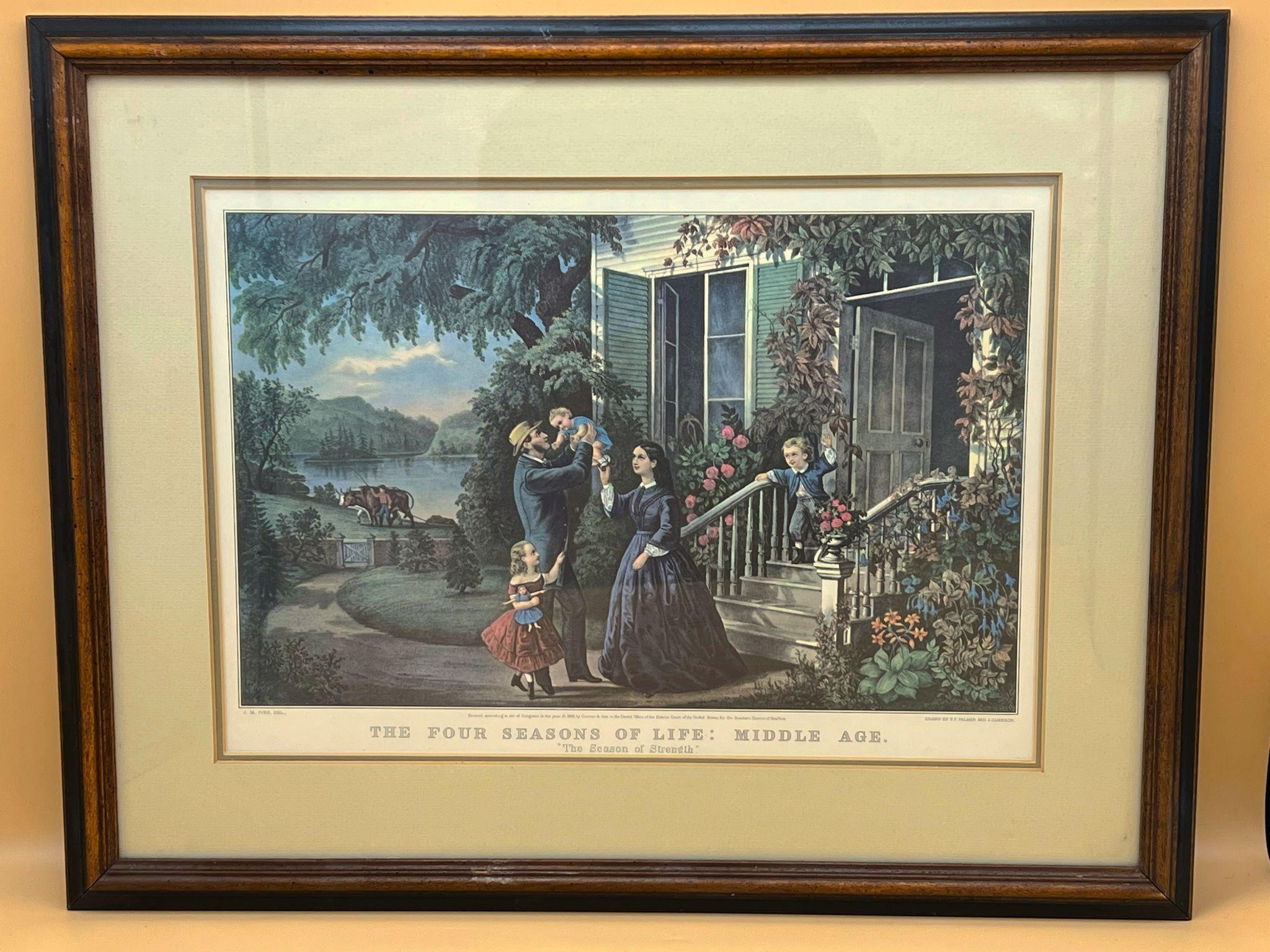 "Four Seasons of Life" Framed Print Currier & Ives