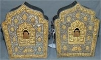 Pair of Early Copper and Gilt Shrines.