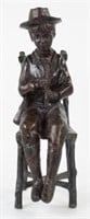 Cast Bronze Sculpture of Boy with Flute