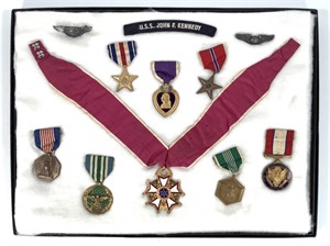 11 Ribbon Badges, Pinks, Collar, Patch USS JFK +