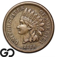 1860 Indian Head Cent, Copper-Nickel Date